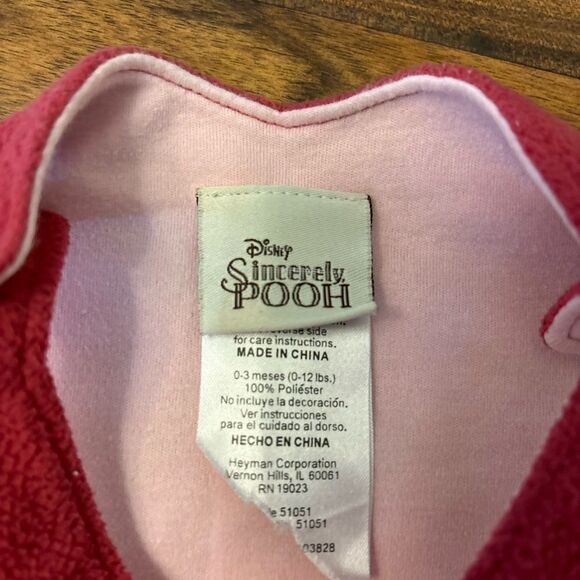 Winnie the Pooh Disney Sincerely Pooh Vintage fleece red/pink embroidered dress - Picture 4 of 4